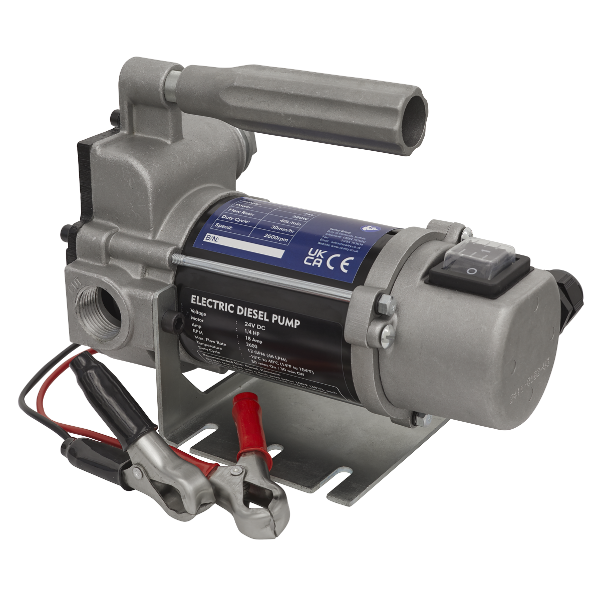 Sealey TP9624 Portable Diesel/Fluid Transfer Pump 24V