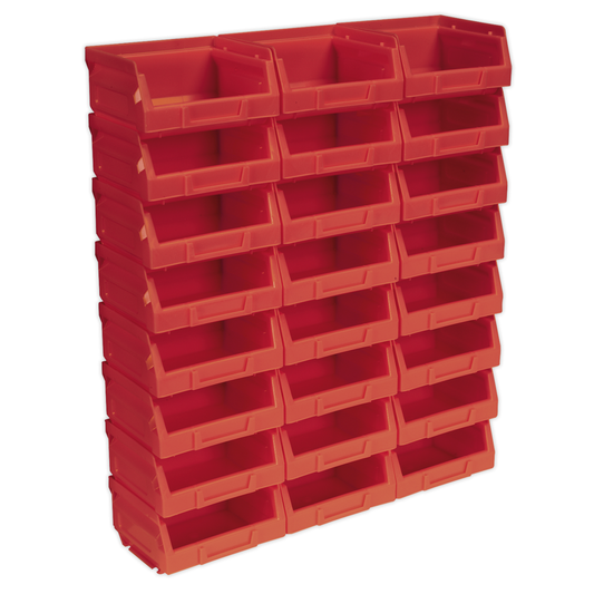 Sealey TPS124R Plastic Storage Bin 105 x 85 x 55mm, Red - Pack of 24