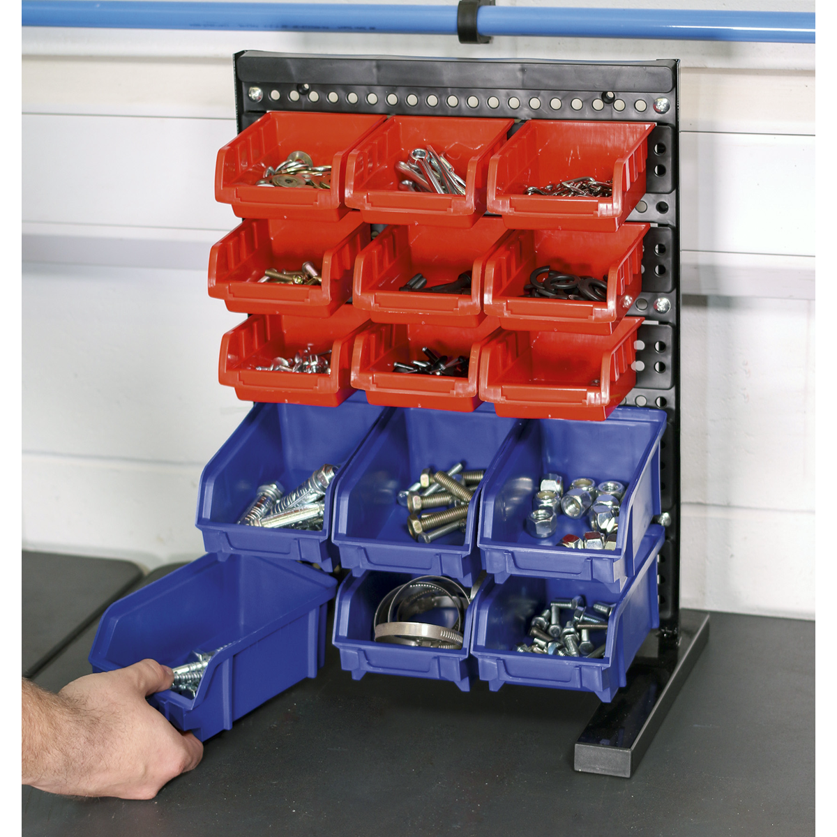 Sealey TPS1569 Bench Mounting Bin Storage System with 15 Bins