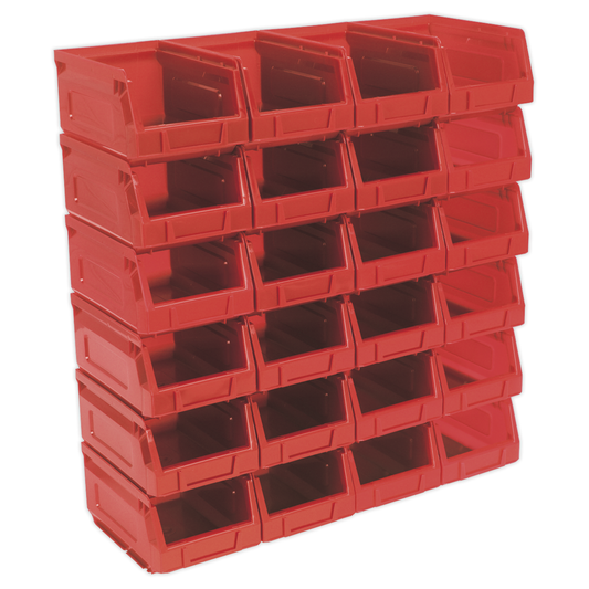 Sealey TPS224R Plastic Storage Bin 105 x 165 x 85mm, Red - Pack of 24