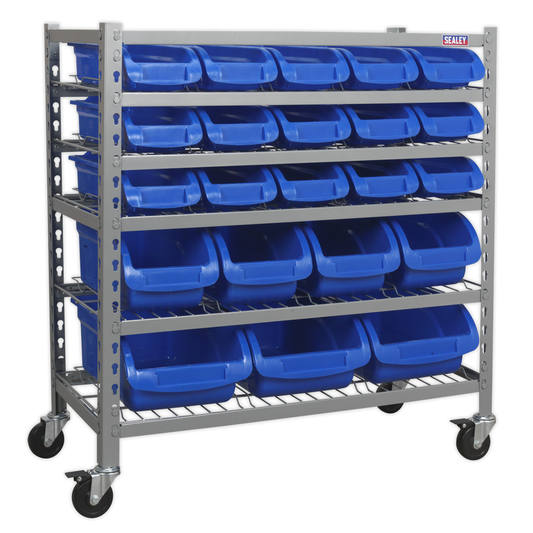 Sealey TPS22 Mobile Bin Storage System with 22 Bins