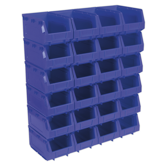 Sealey TPS324B Plastic Storage Bin 150 x 240 x 130mm, Blue - Pack of 24