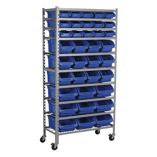 Sealey TPS36 Mobile Bin Storage System with 36 Bins