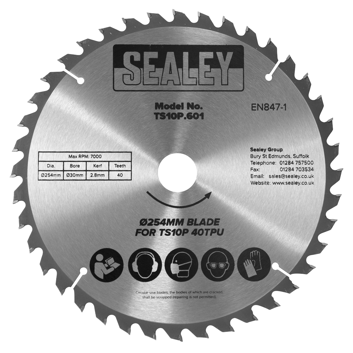 Sealey TS10P.601 254mm Blade for TS10P 40tpu