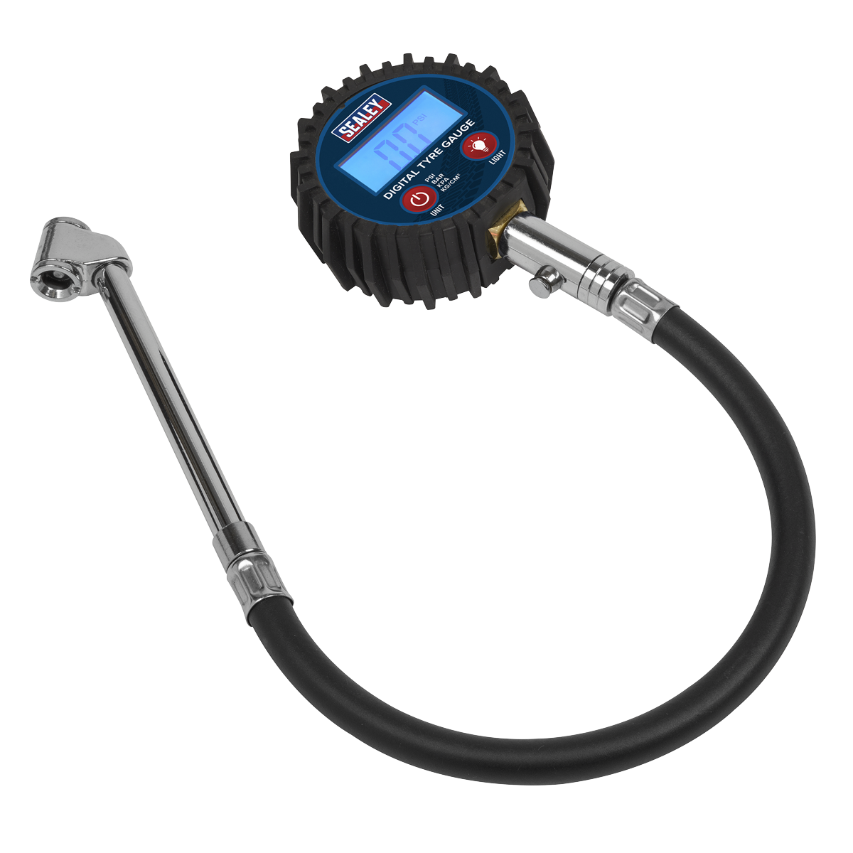 Sealey TST003 Digital Tyre Pressure Gauge with Twin Push-On Connector