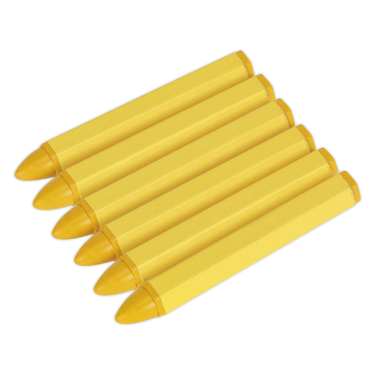 Sealey TST14 Tyre Marking Crayon, Yellow - Pack of 6