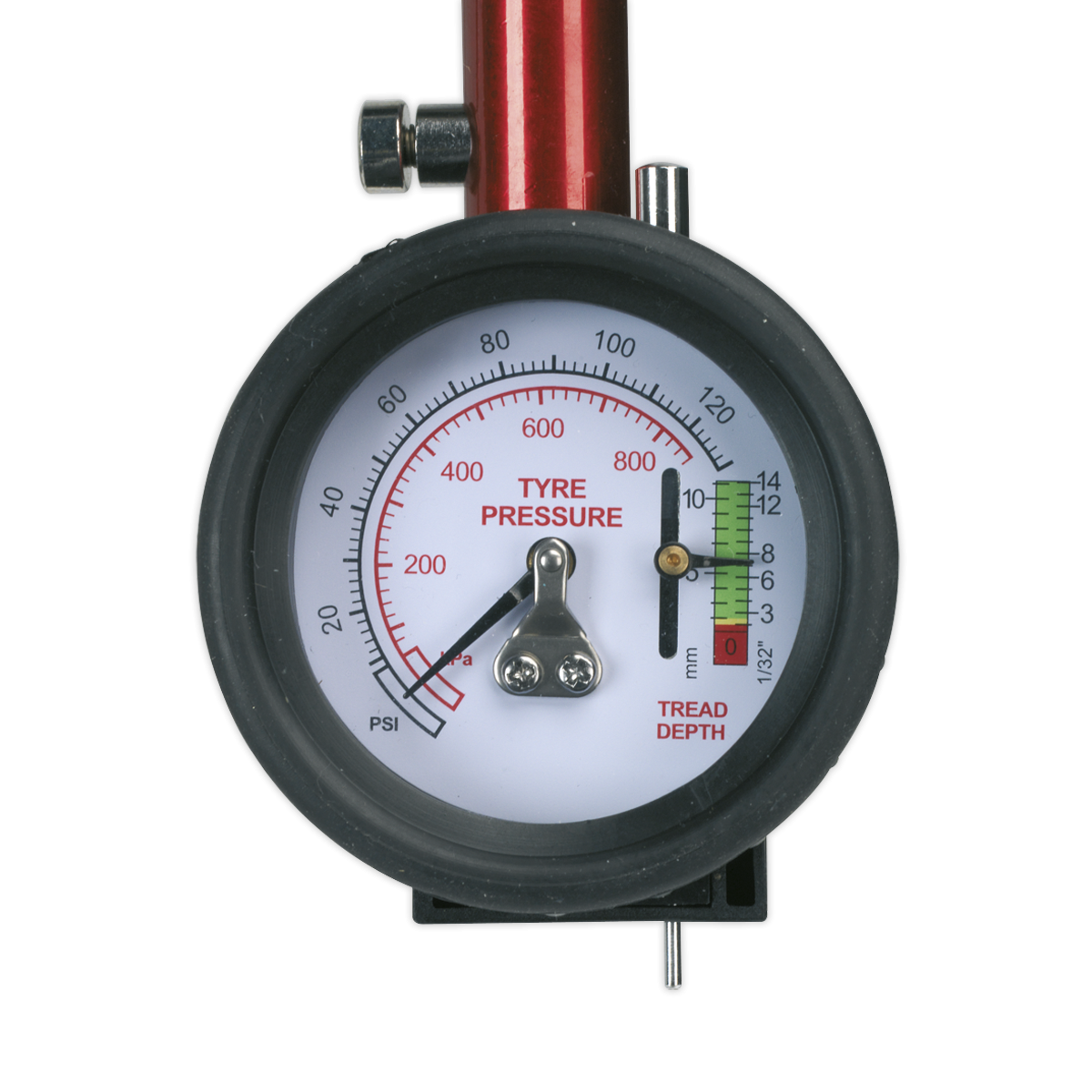 Sealey TSTPDG01 Tyre Pressure Gauge with Tyre Tread Depth Gauge 0-8bar(0-120psi)