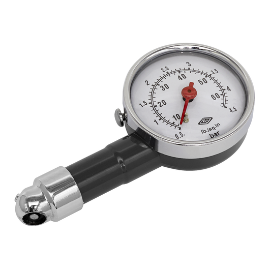 Sealey TST/PG97 Tyre Pressure Gauge Dial Type 0-4.5bar(0-60psi)
