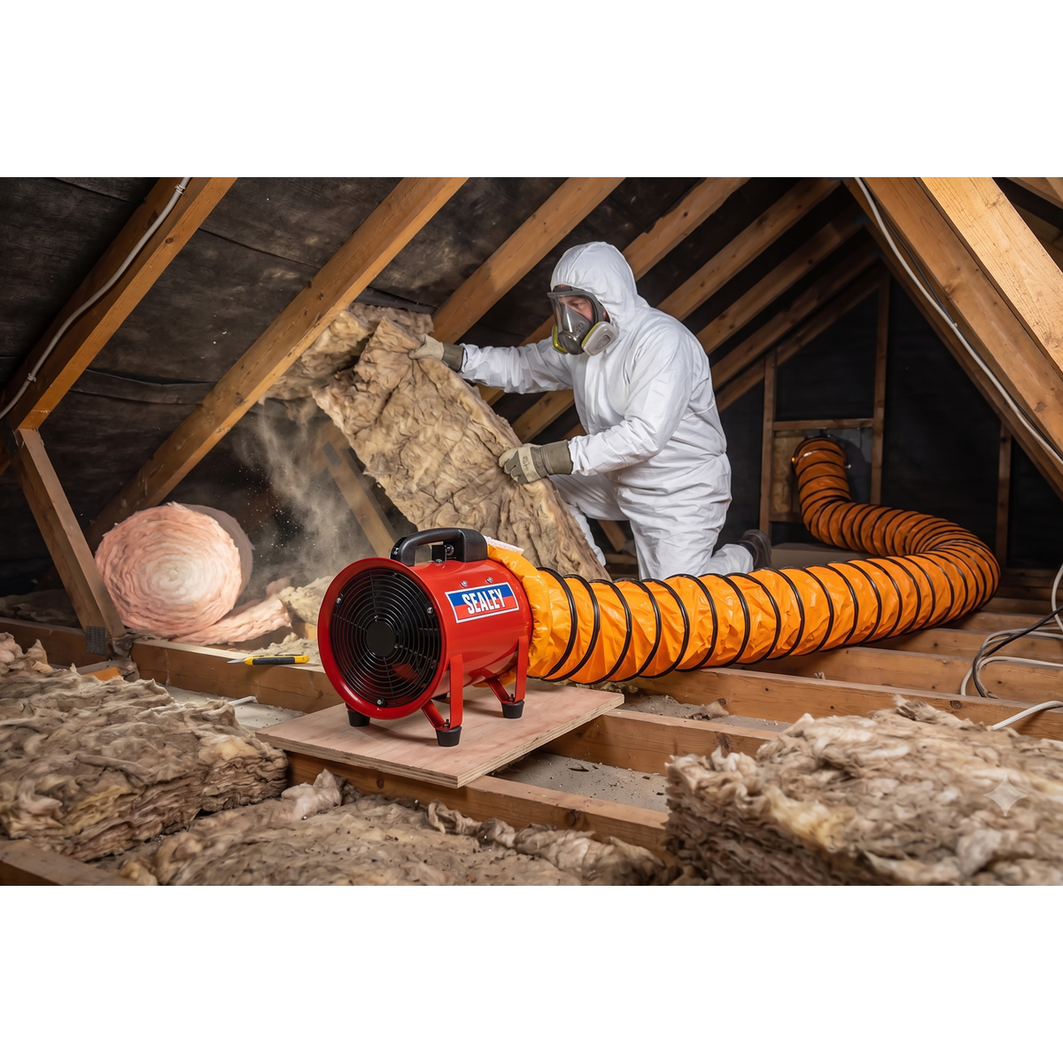 Sealey VEN200 Portable Ventilator with 5m Ducting 200mm