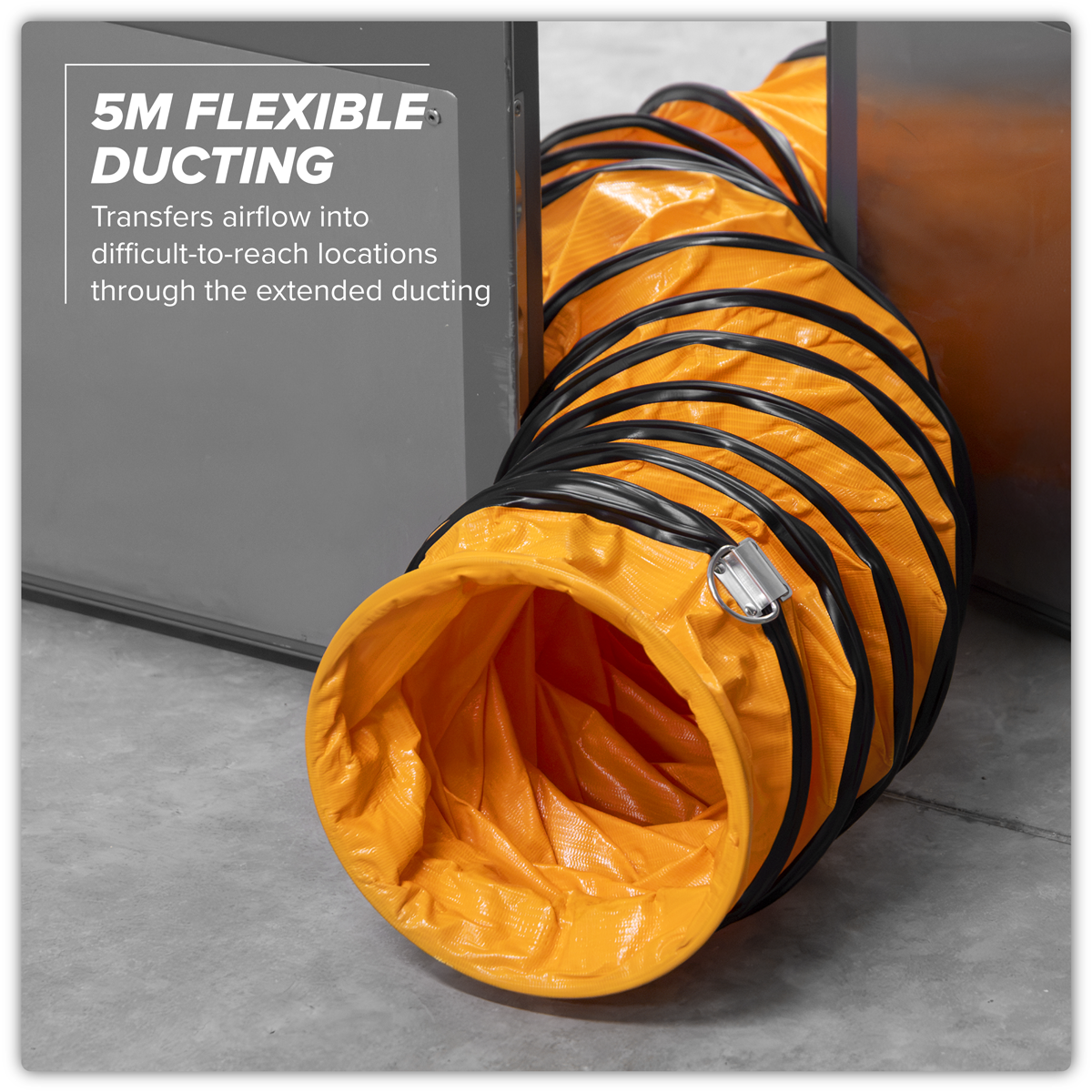 Sealey VEN200 Portable Ventilator with 5m Ducting 200mm