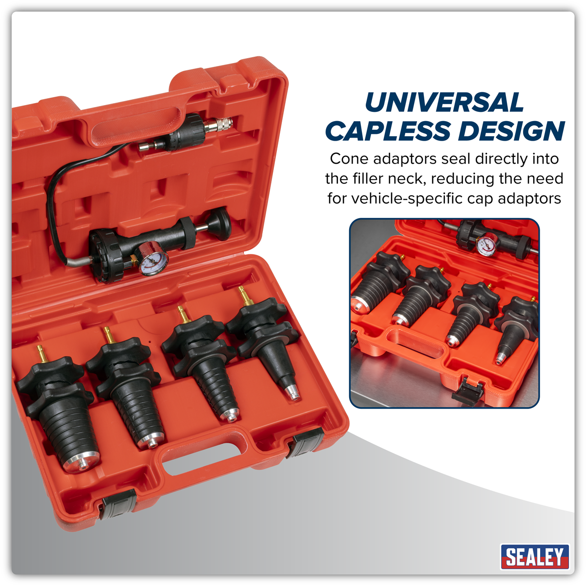 Sealey VS0033 Cooling System Pressure Test Kit 5pc