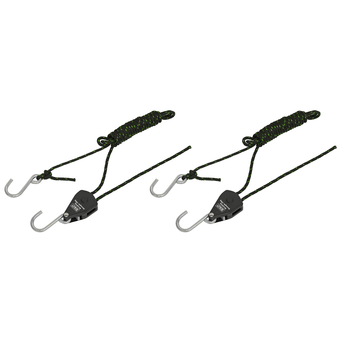 Sealey VS0118 Ratchet Parts Hanger/Tie Down with S-Shaped Hooks 2m - Pack of 2