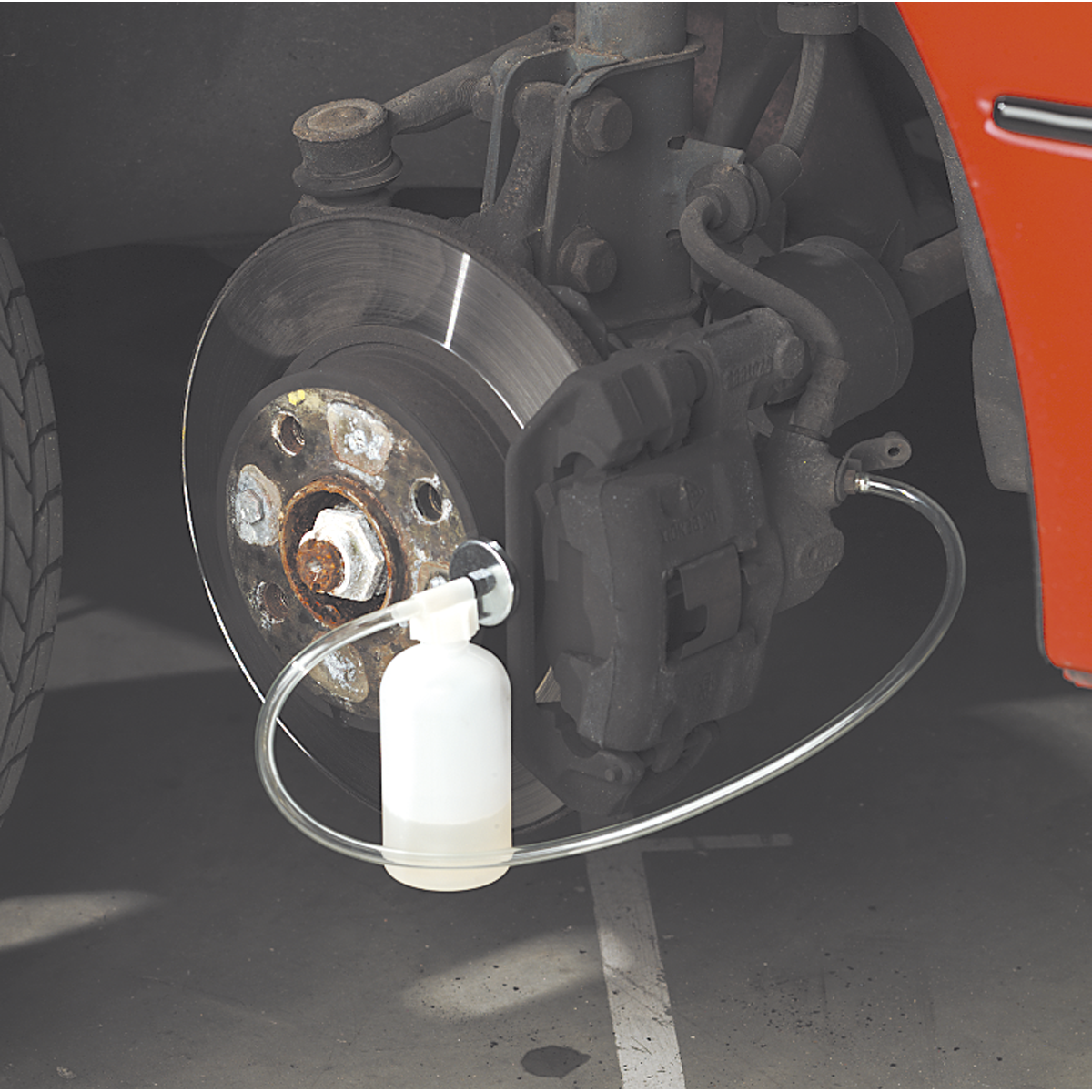 Sealey VS0201 Brake Bleeder Set with Container