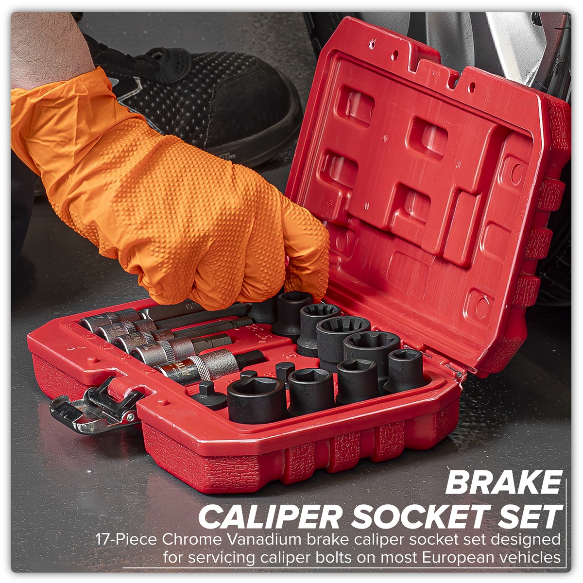Sealey VS0465 Brake Caliper Socket Set 17pc