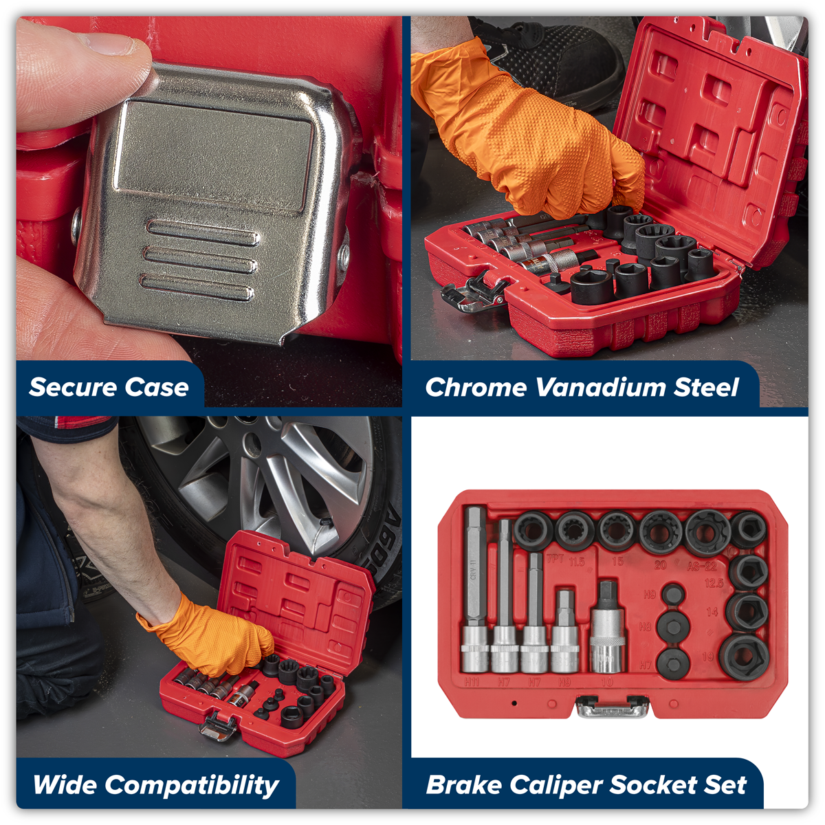 Sealey VS0465 Brake Caliper Socket Set 17pc