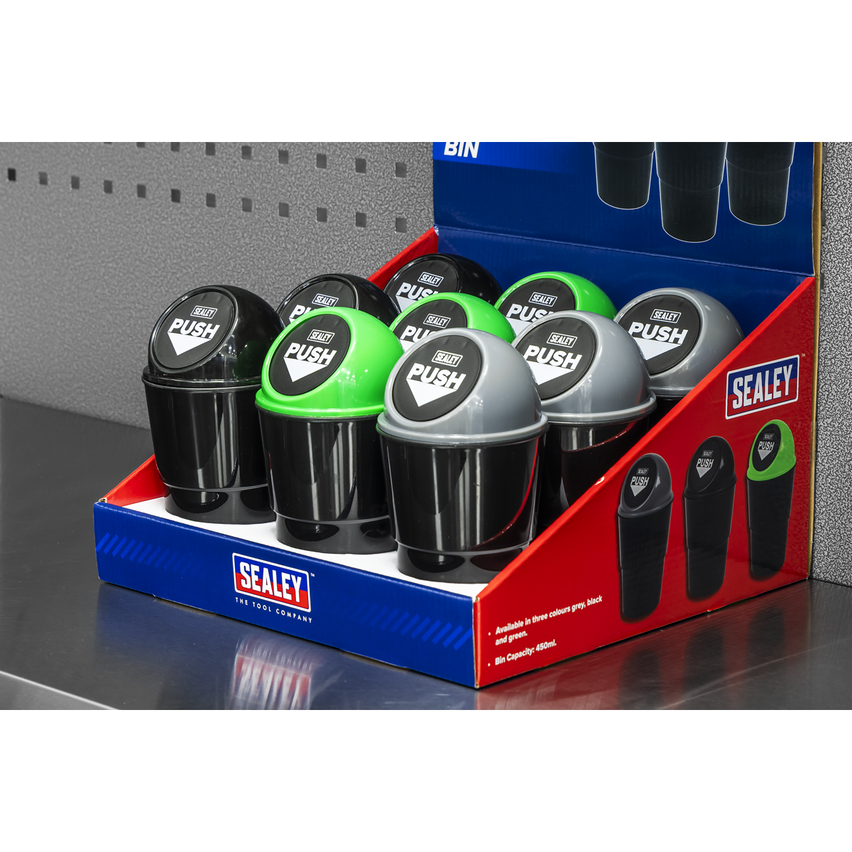 Sealey VS09 Vehicle Cup Holder Bin – Display Box of 9