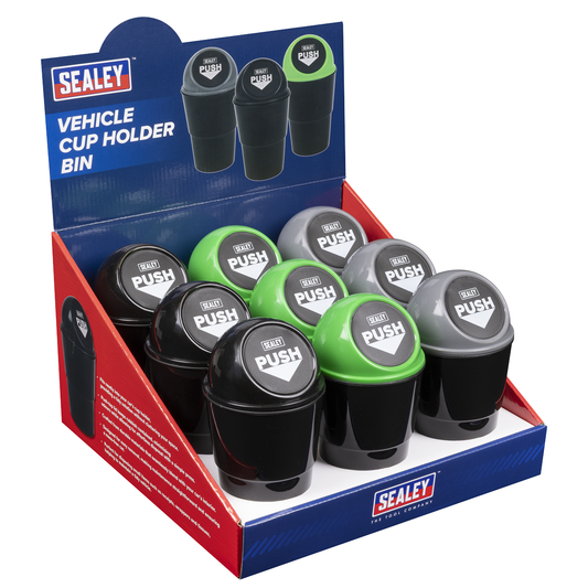 Sealey VS09 Vehicle Cup Holder Bin – Display Box of 9