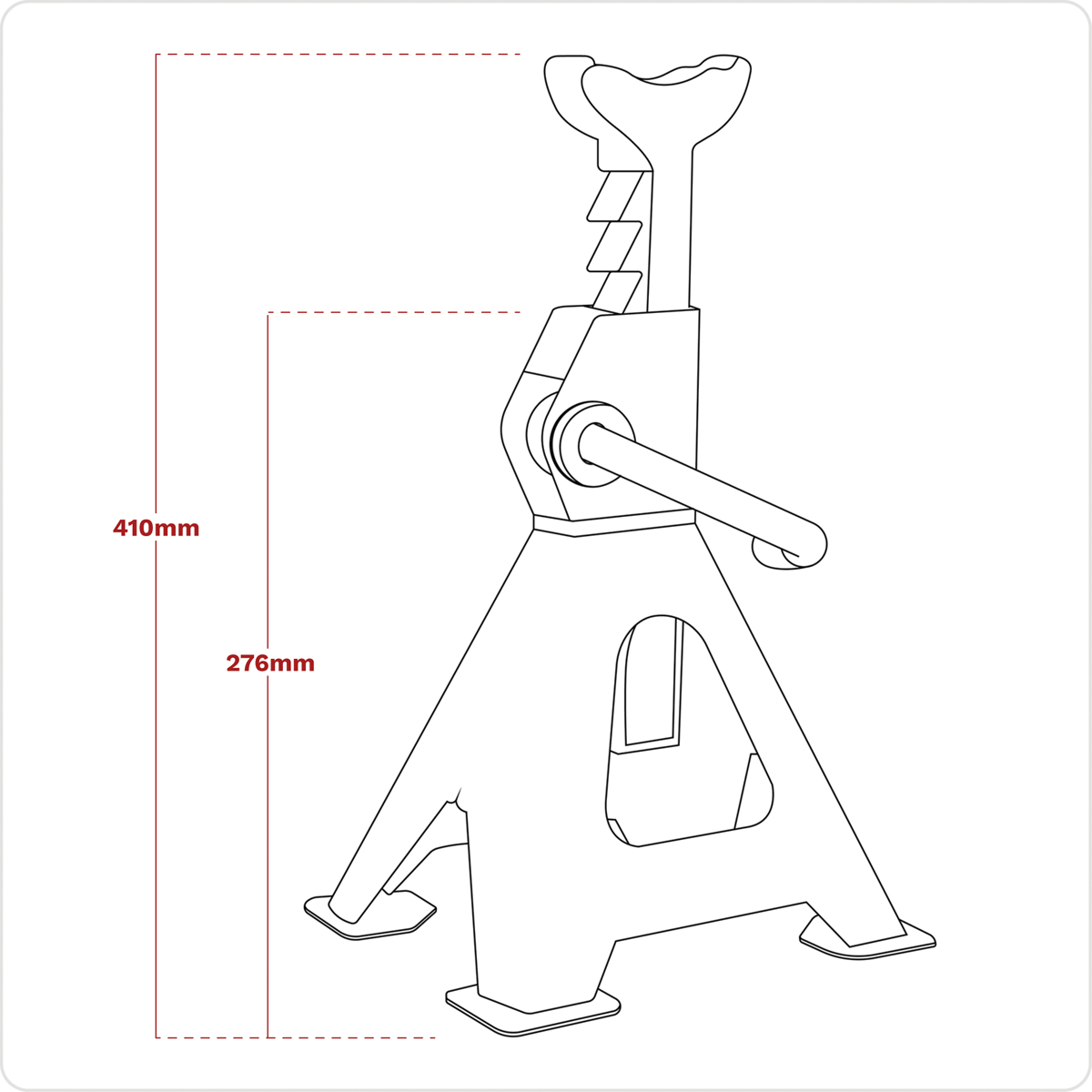 Sealey VS2002BL Ratchet Type Axle Stands (Pair) 2 Tonne Capacity per Stand - Blue