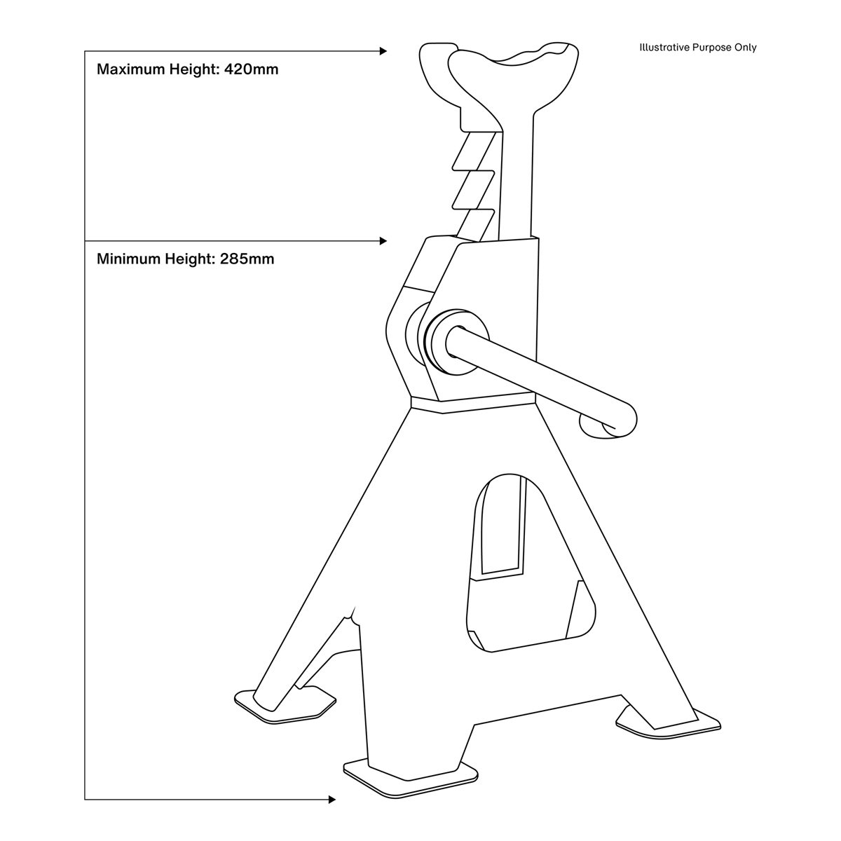 Sealey VS2003 Ratchet Type Axle Stands (Pair) 3 Tonne Capacity per Stand