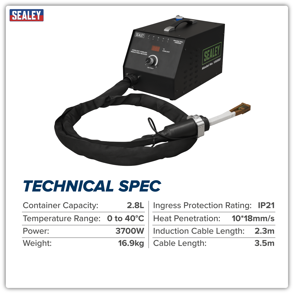 Sealey VS280 Coolant Cooled Induction Heater 3700W