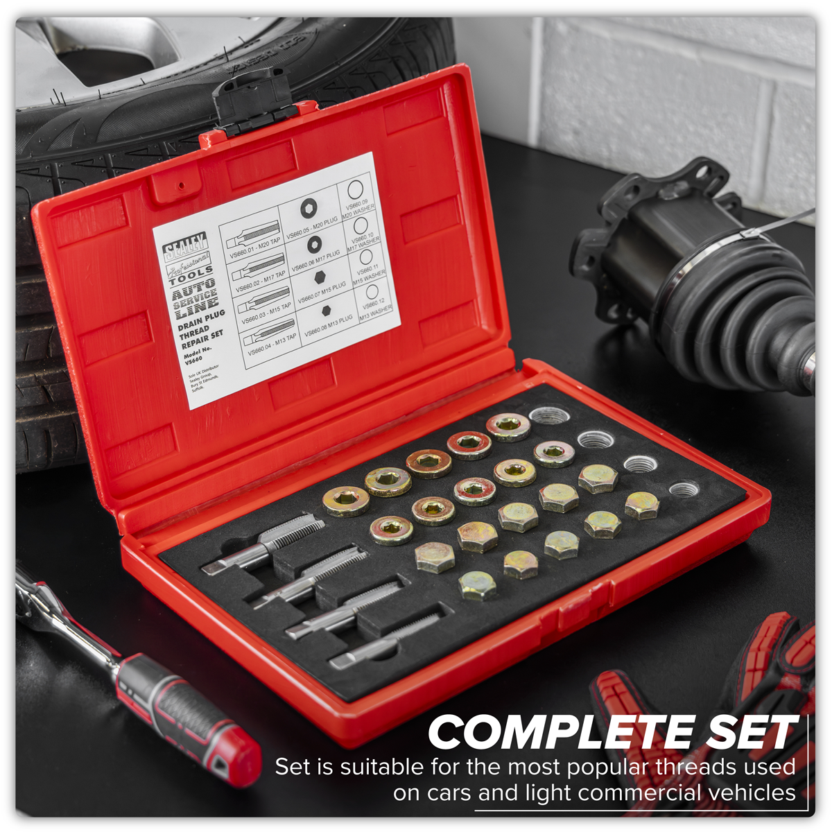 Sealey VS660 Drain Plug Thread Repair Set