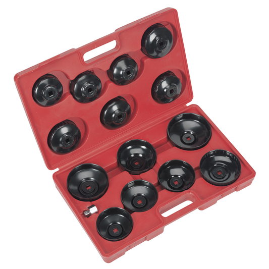 Sealey VS7003 Oil Filter Cap Wrench Set 15pc