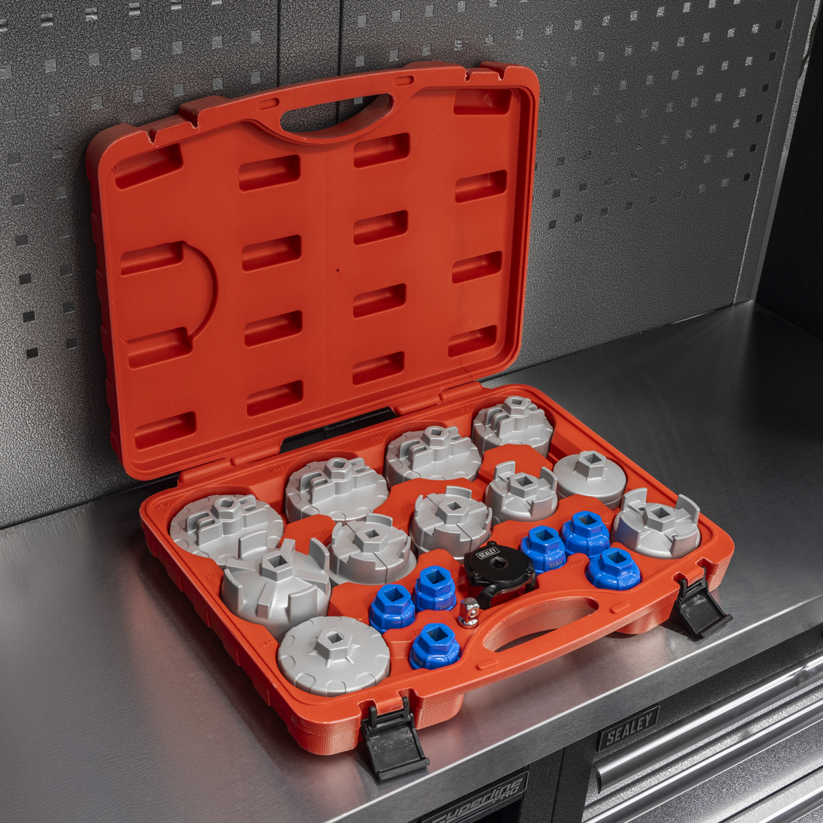 Sealey VS7013 Oil Filter Cap Wrench Set 19pc