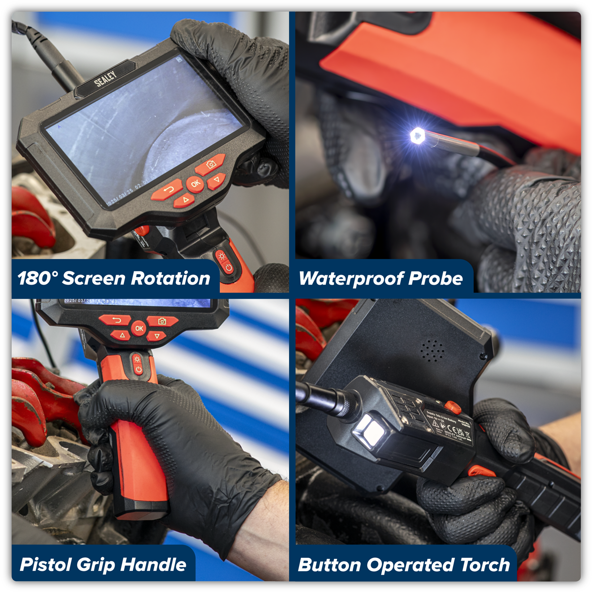 Sealey VS8117 Video Borescope 3.9mm Camera & 5" Screen