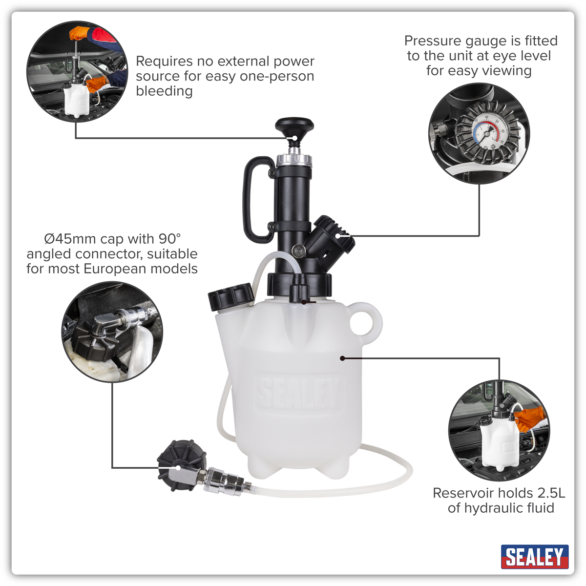 Sealey VS820 Brake & Clutch Bleeding System 2.5L