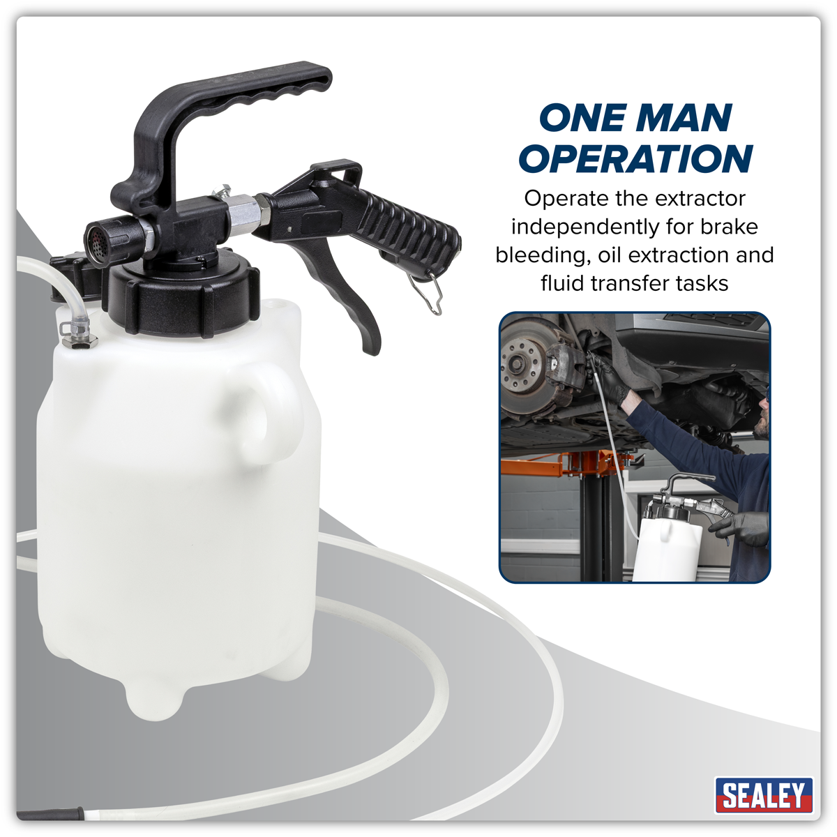 Sealey VS835 Pneumatic Fluid Extractor/Brake Bleeder 2.5L