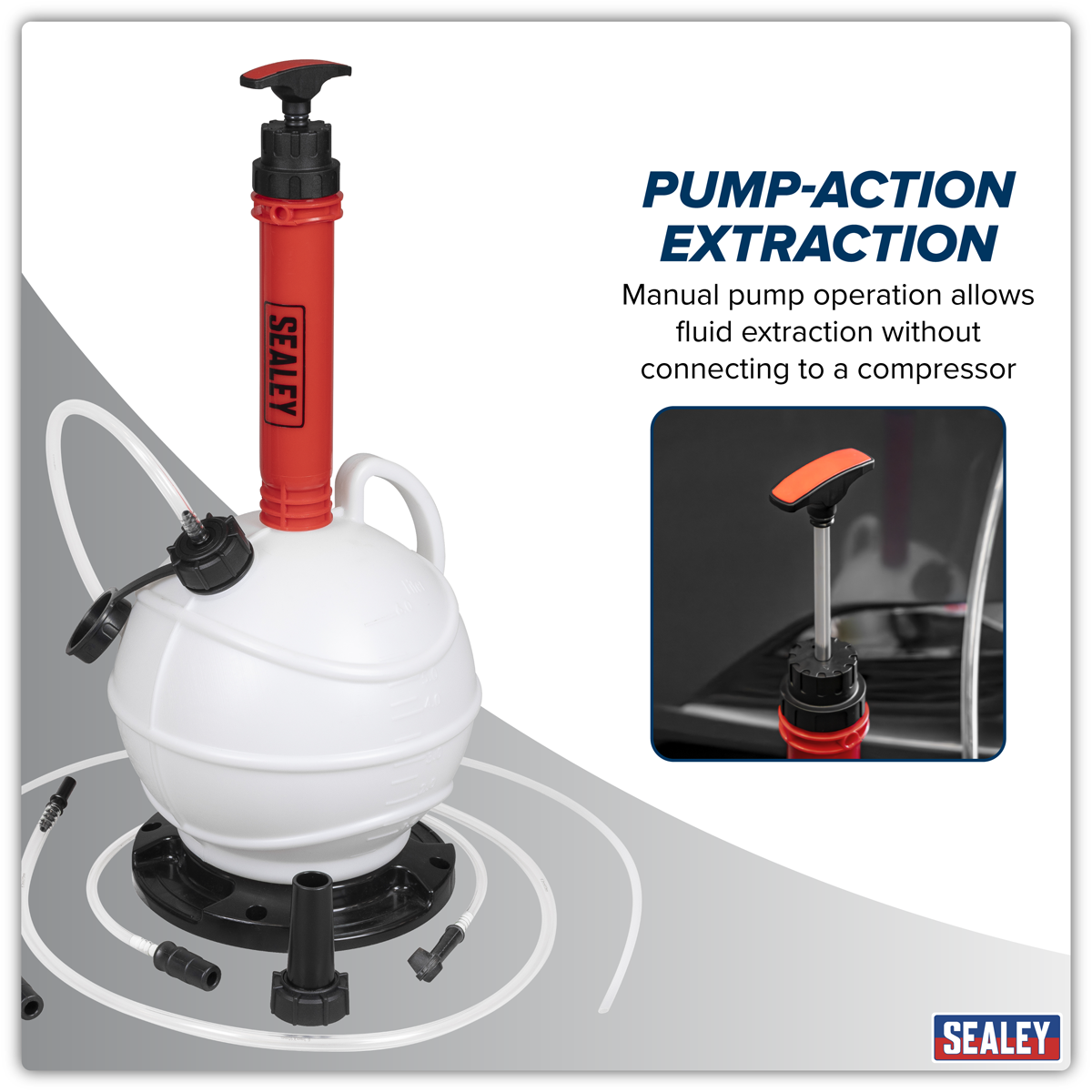 Sealey VS836 Manual Vacuum Brake & Fluid Extractor Pump 6L