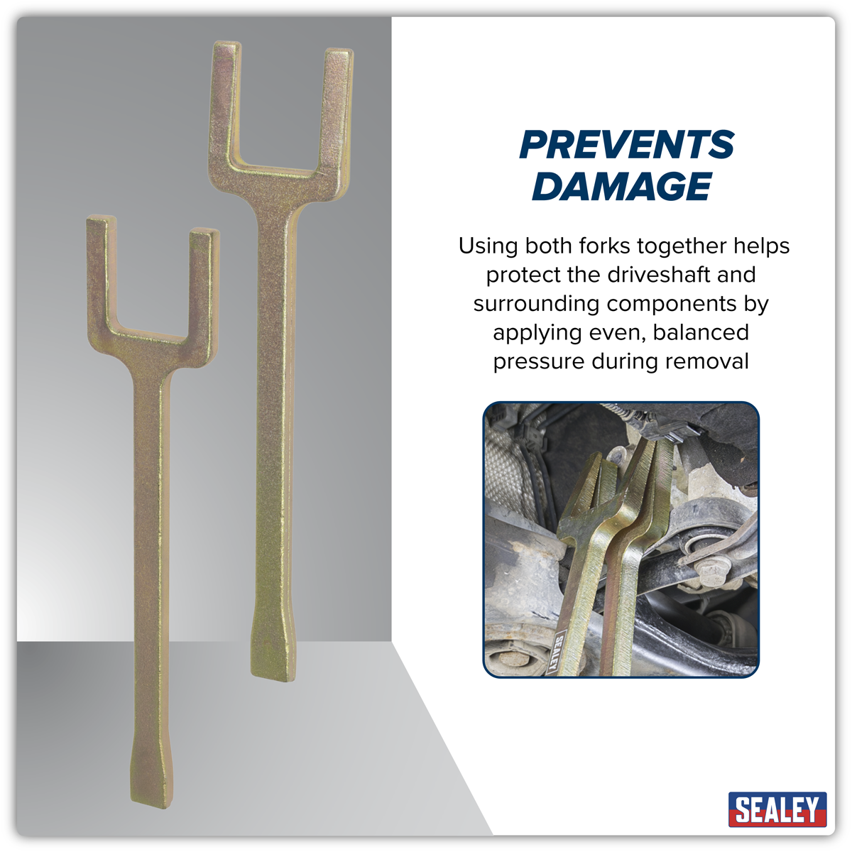 Sealey VS962 Driveshaft Extractor Fork Set 2pc