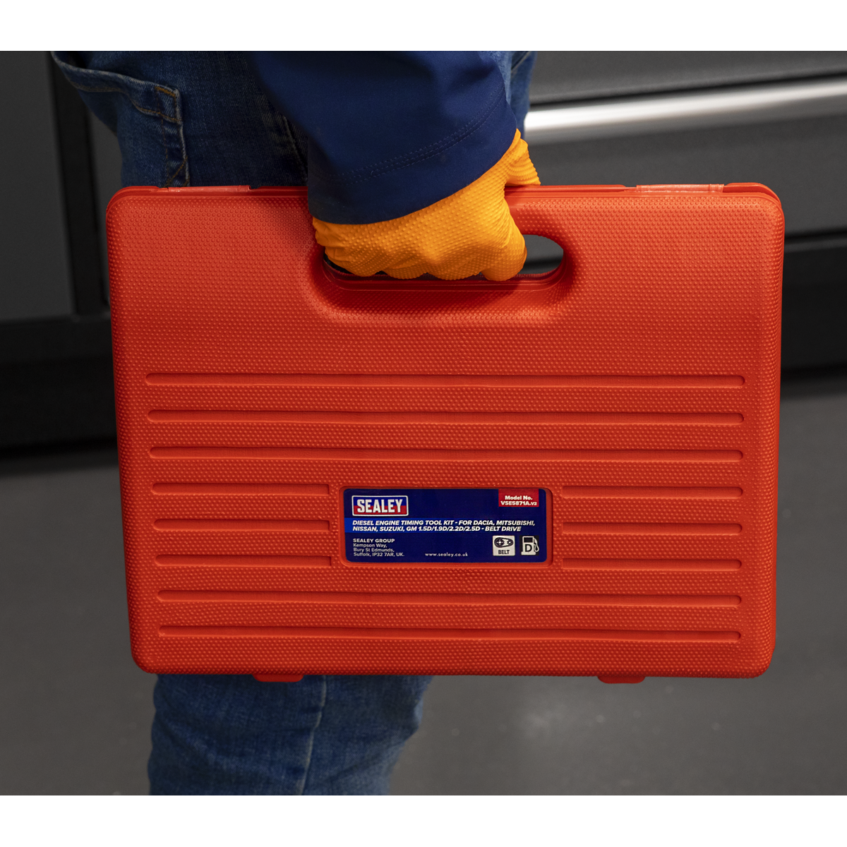 Sealey VSE5871A Diesel Engine Timing Tool Kit for Dacia, Mitsubishi, Nissan, Suzuki, GM 1.5D/1.9D/2.2D/2.5D - Belt Drive