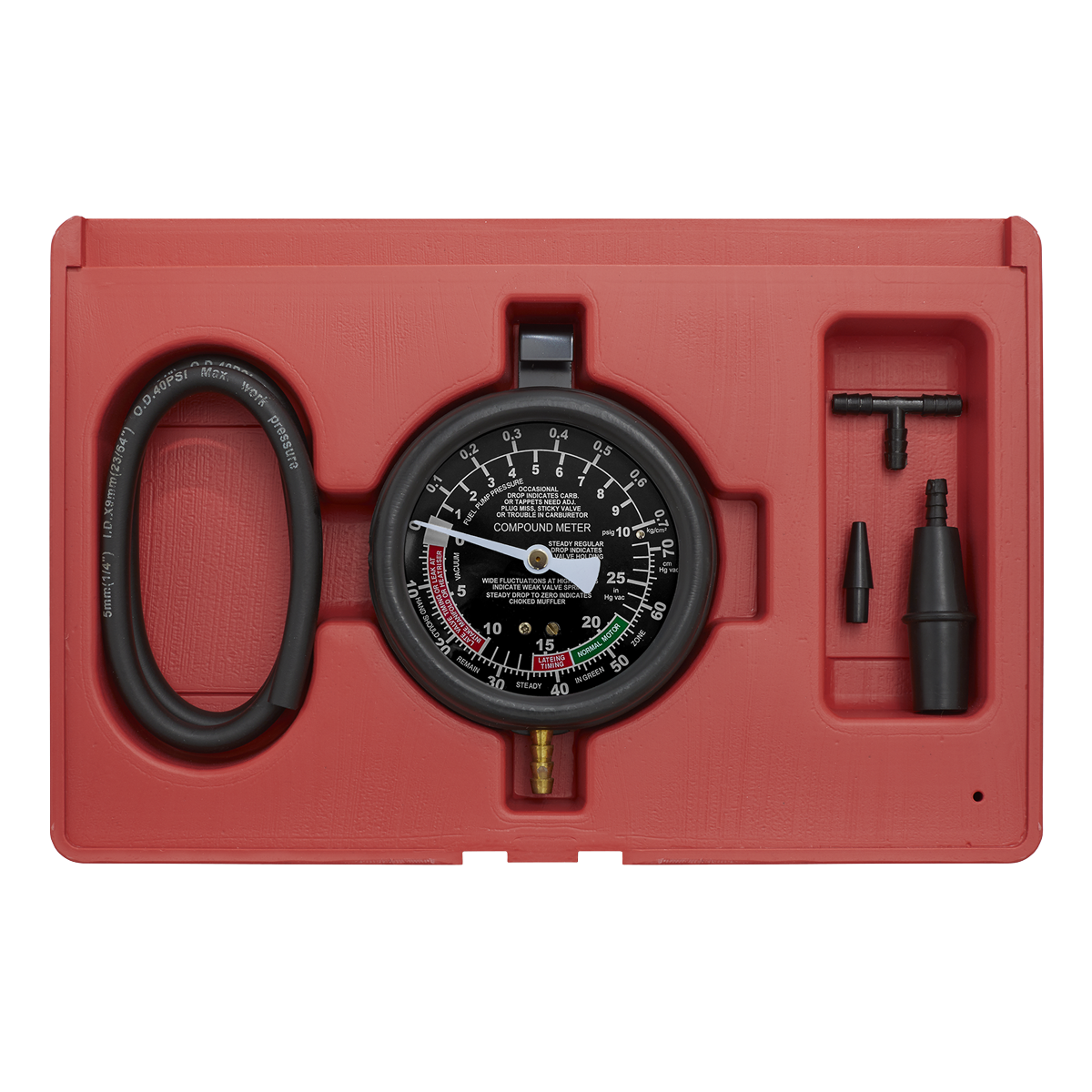 Sealey VSE952 Vacuum & Fuel Pump Pressure Test Gauge Set