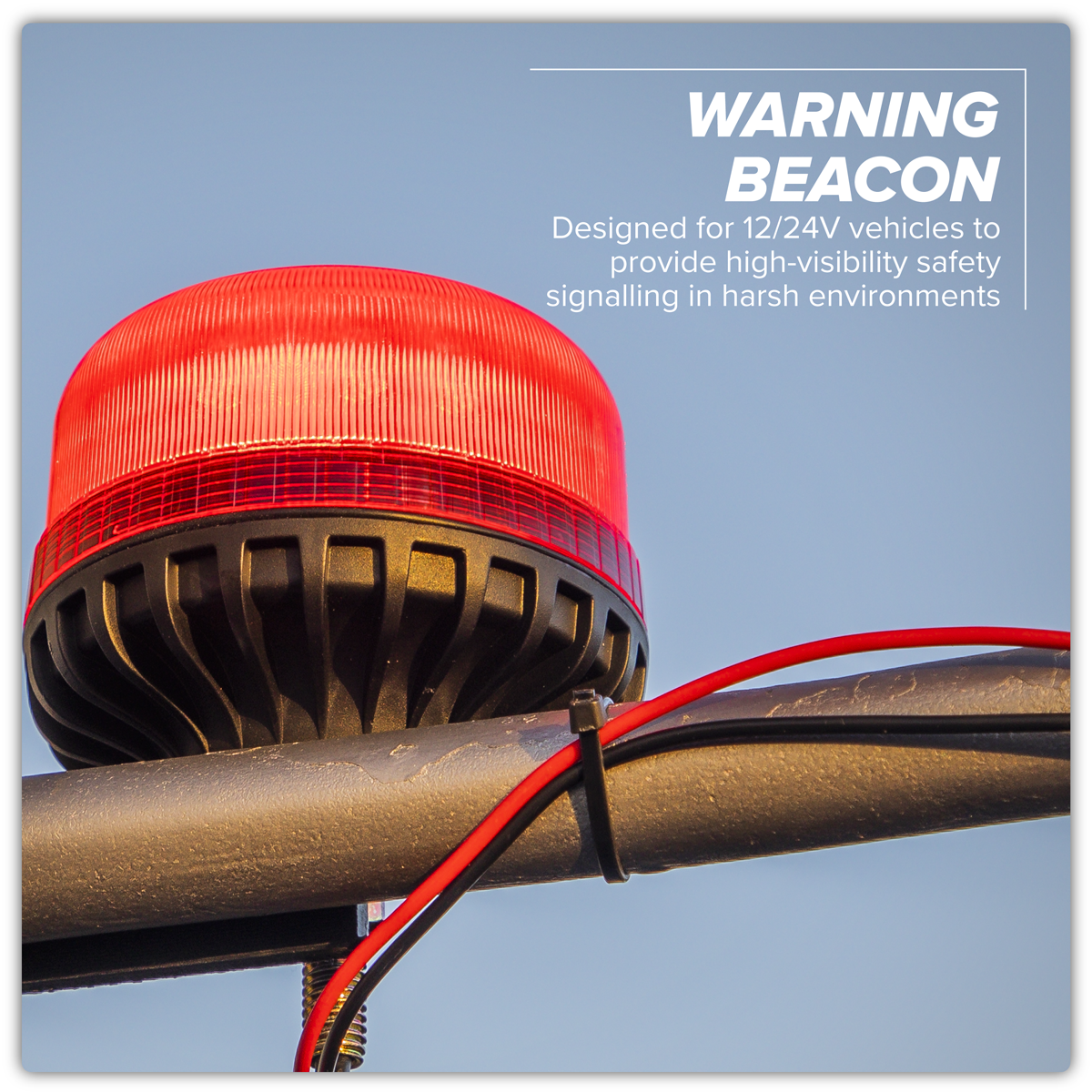 Sealey WB951LEDR Warning Beacon with 12mm Bolt Fixing 36W SMD LED 12/24V - Red