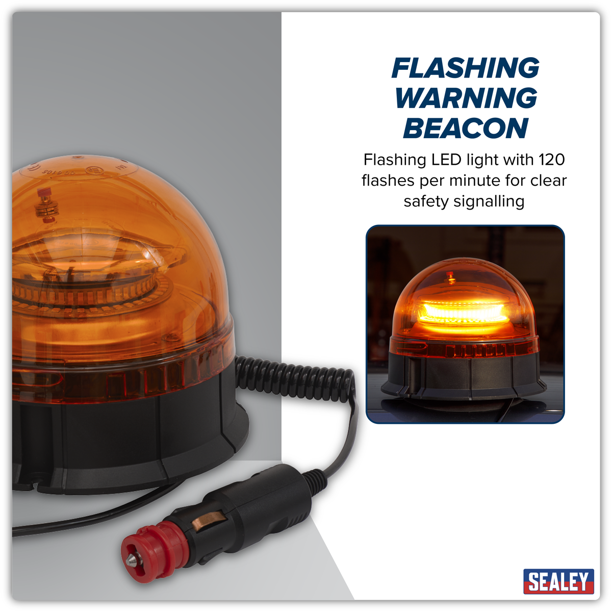 Sealey WB954LED Warning Beacon with Magnetic Base 20W SMD LED 12/24V