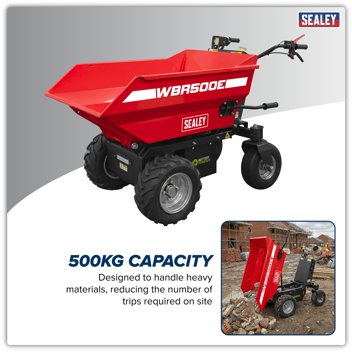 Sealey WBR500E Electric Mini Dumper 500kg Capacity