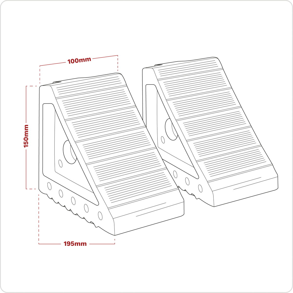 Sealey WC01 Rubber Wheel Chocks - Pair