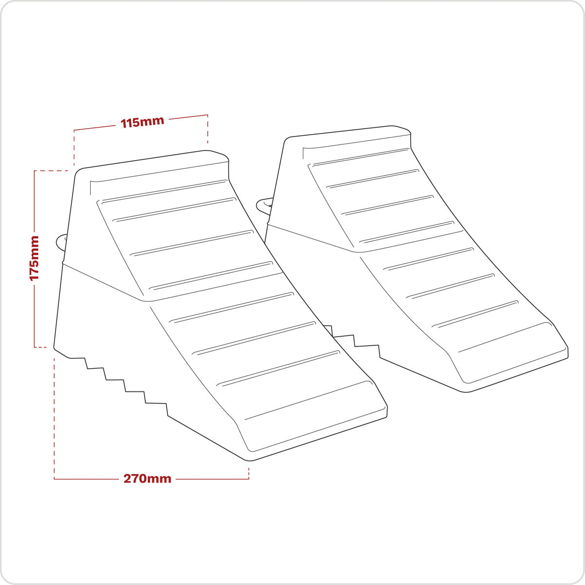Sealey WC02 Rubber Wheel Chocks - Pair
