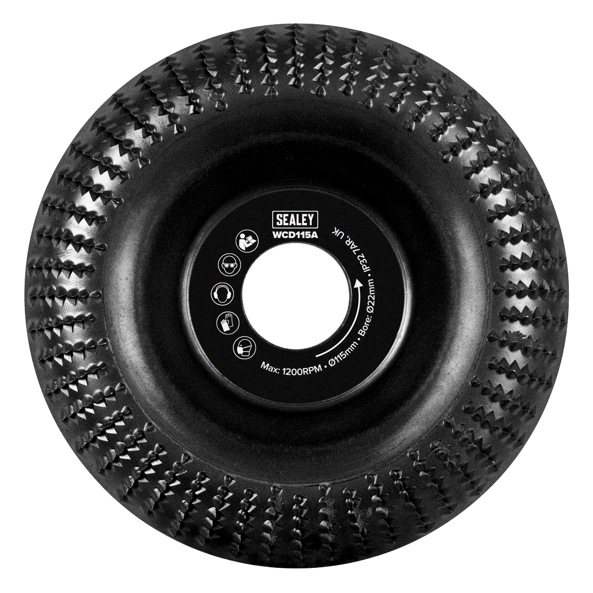 Sealey WCD115A 115mm Arc Shape Wood Carving Disc 22mm Bore