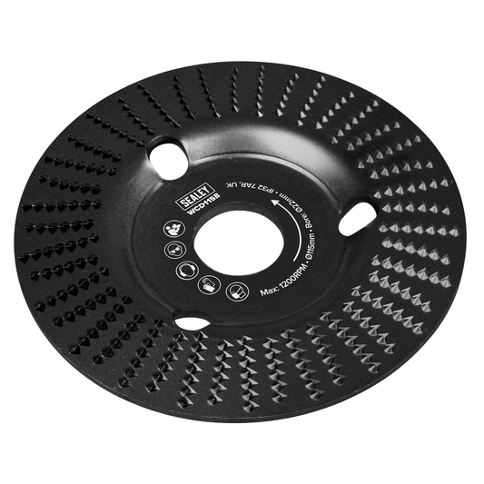 Sealey WCD115B 115mm Bevel Shape Wood Carving Disc 22mm Bore