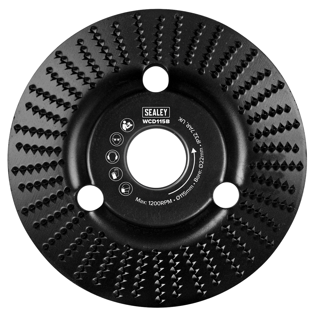 Sealey WCD115B 115mm Bevel Shape Wood Carving Disc 22mm Bore