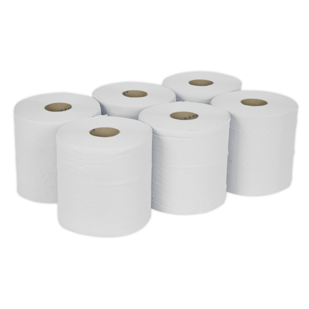 Sealey WHT150 2-Ply Embossed White Paper Roll 150m - Pack of 6