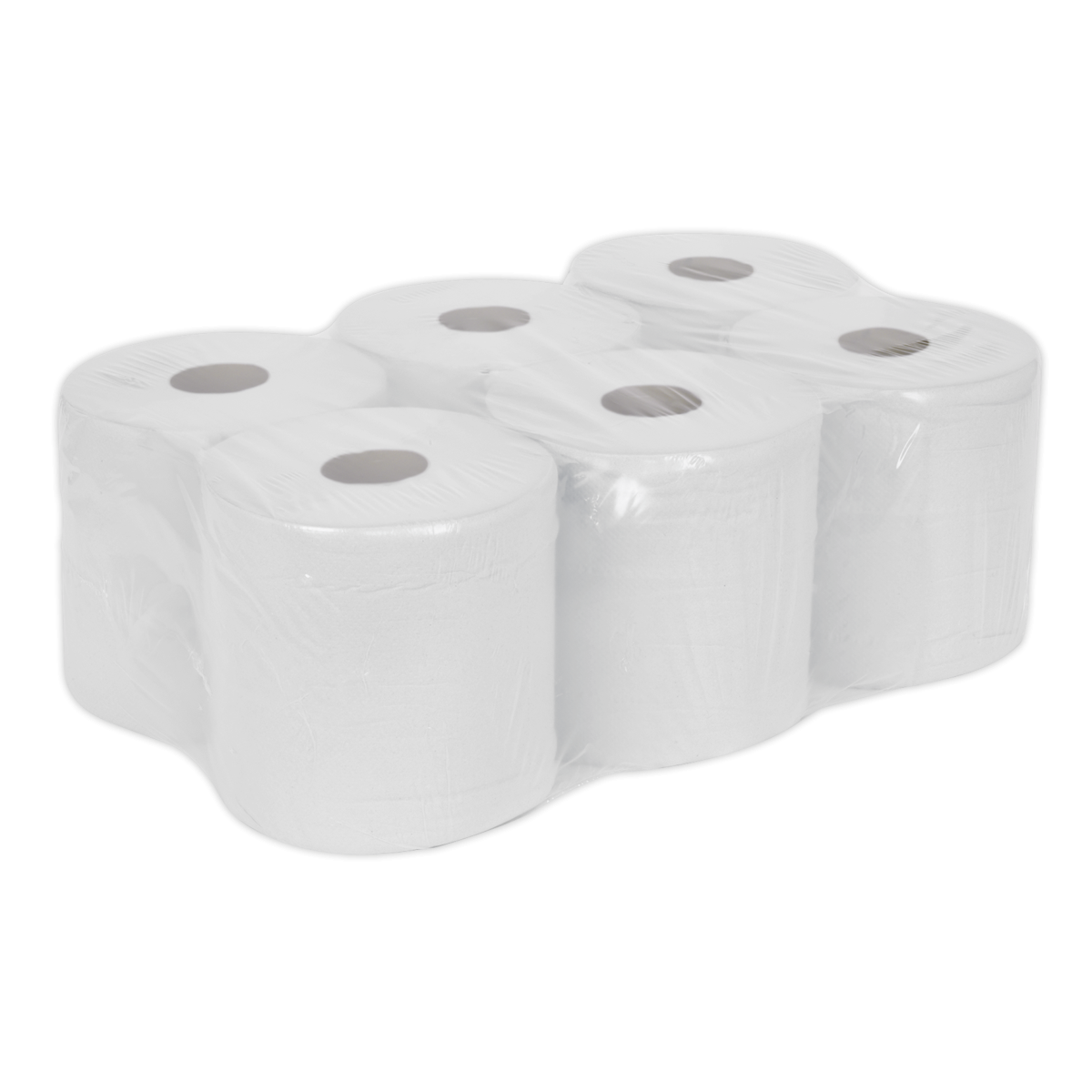 Sealey WHT150 2-Ply Embossed White Paper Roll 150m - Pack of 6