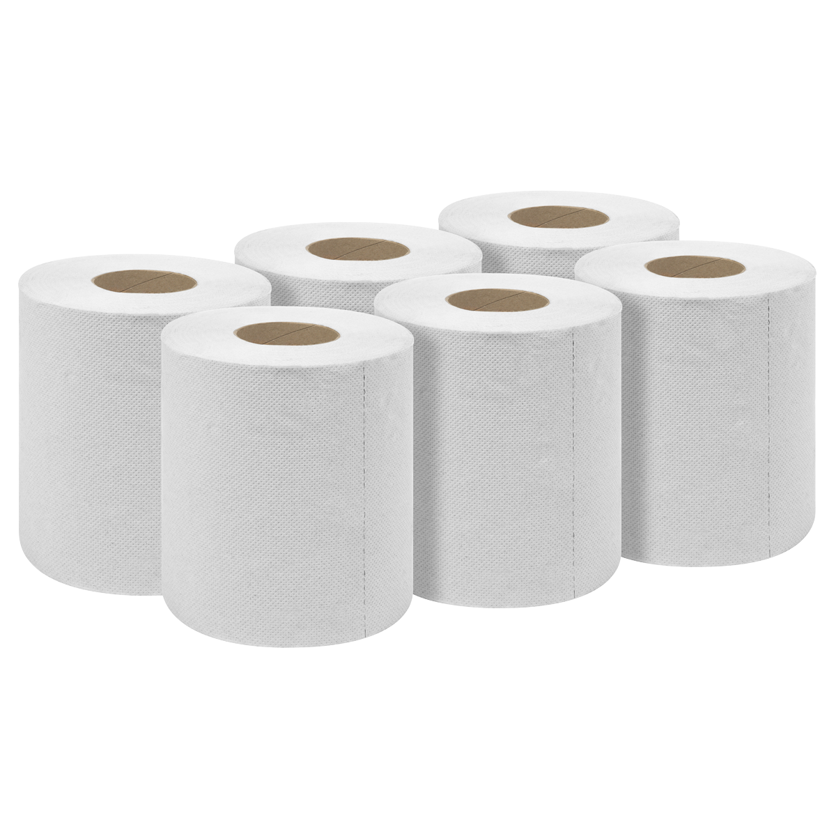 Sealey WHT60 2-Ply Embossed White Paper Roll 60m - Pack of 6