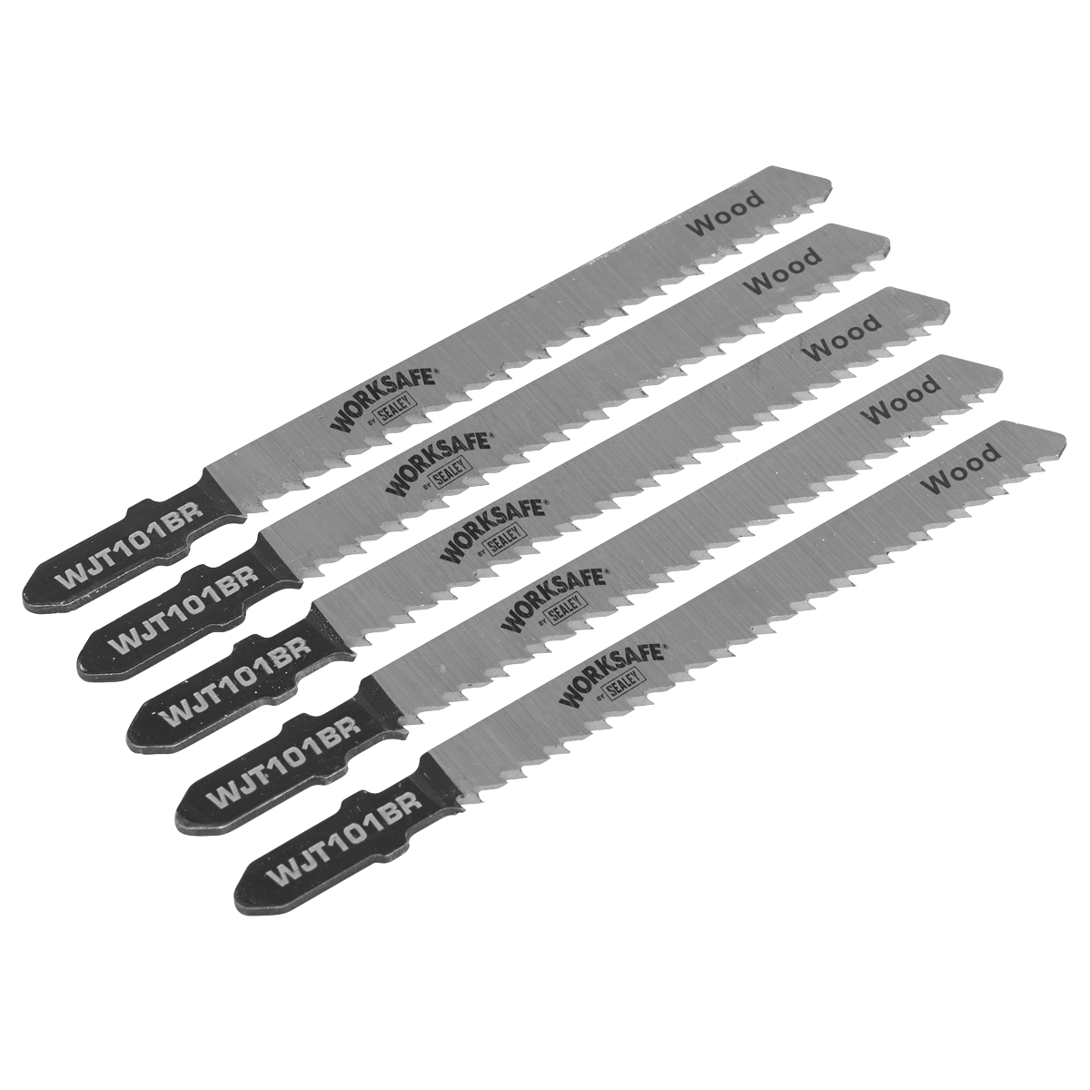 Sealey WJT101BR Jigsaw Blade for Wood & Plastics 75mm 10tpi - Pack of 5