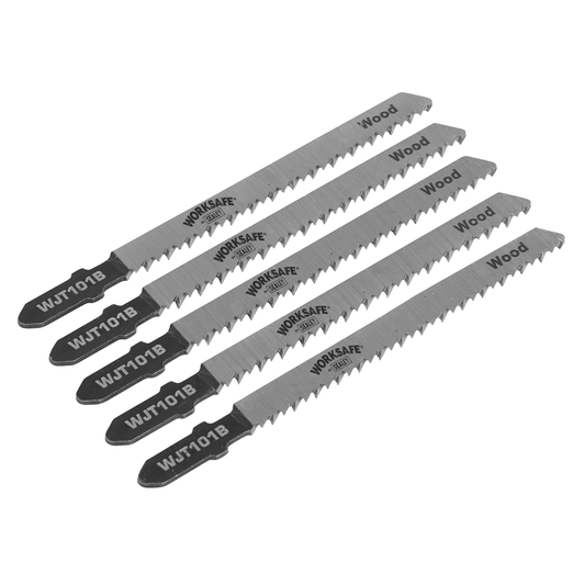 Sealey WJT101B Worksafe® Jigsaw Blade for Wood & Plastics 75mm 10tpi - Pack of 5