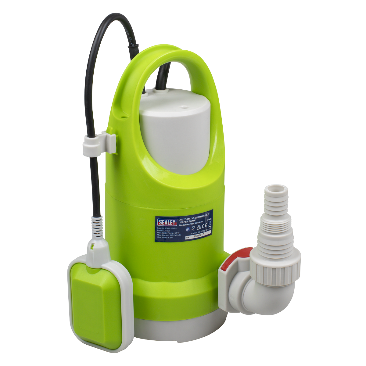 Sealey WPC235A Submersible Dirty Pump Automatic 217L/min 230V