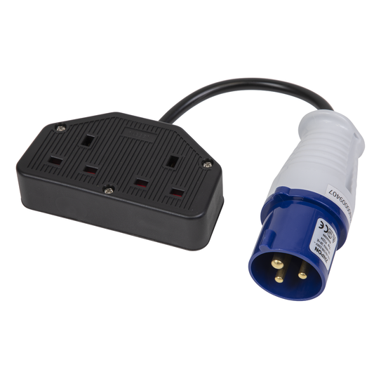 Sealey WPS16132 Twin Trailing Socket & Cable Set 16A/13A