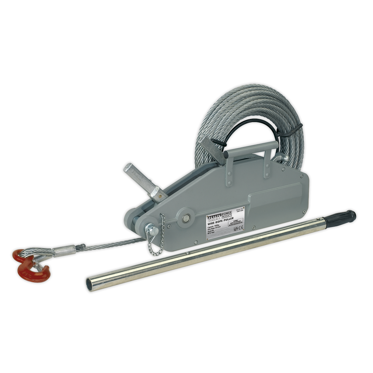 Sealey WRP1600 Wire Rope Puller 1600kg Max Line Force